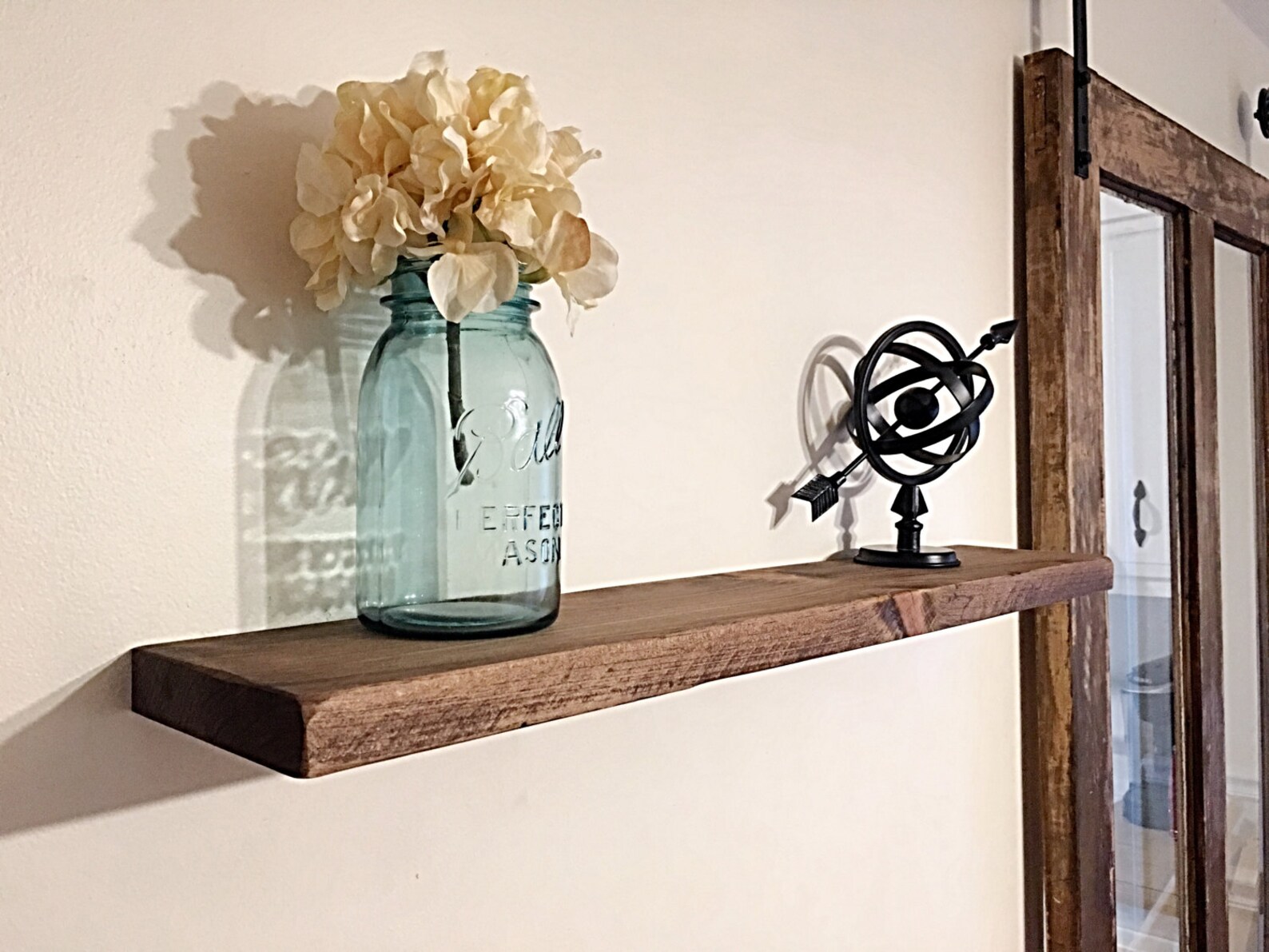 Rustic Floating Shelf Reclaimed Wood Shelf Salvaged Wood Etsy