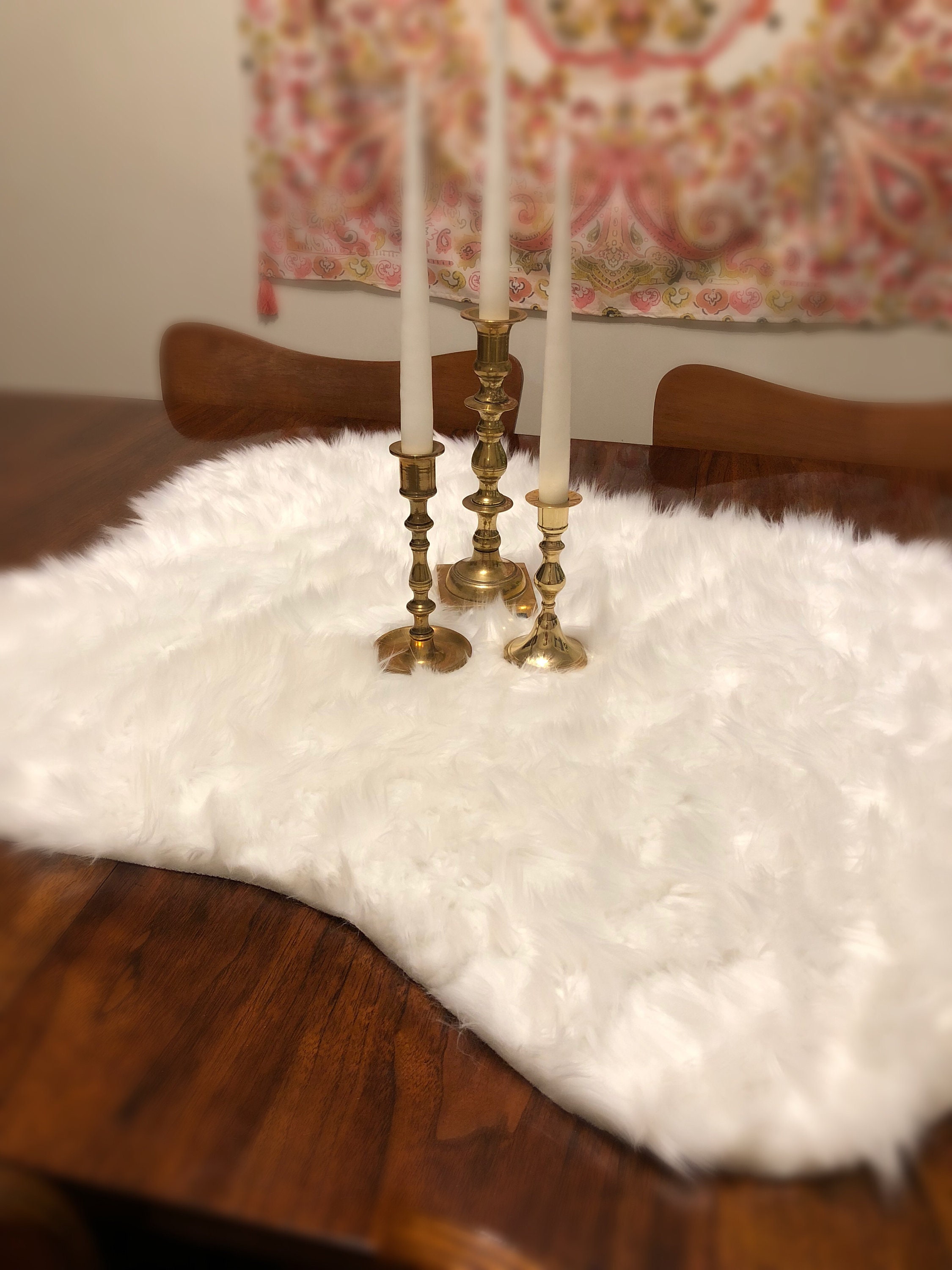 Faux Fur Table Runner Faux Fur Table Cover Fur Christmas Etsy