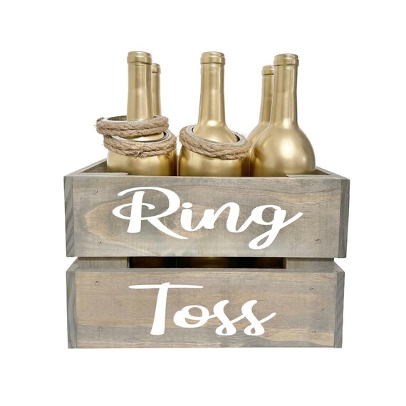 Rustic Ring Toss Wedding Game Wine Bottle Ring Toss Game Etsy