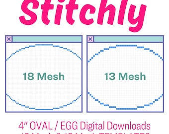 Stitchly & Procreate 4" Oval Digitale Nadelspitzen Design-Vorlagen • 13 Maschen + 18 Maschen enthalten!
