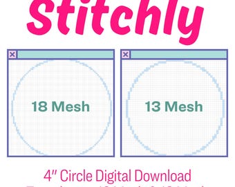 Stitchly & Procreate 4-Zoll-Kreis-Digital Nadelspitze Designvorlagen • 13 Maschen + 18 Maschen enthalten!