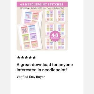 48 Nadelstich-Visuals | Sofortdownload | 8 gestickte Seiten + BONUS 10 Spitzen & BONUS Deckblatt! Bild 2
