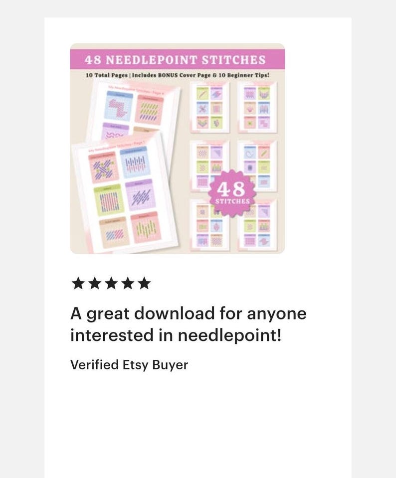 48 Nadelstich-Visuals | Sofortdownload | 8 gestickte Seiten + BONUS 10 Spitzen & BONUS Deckblatt! Bild 2
