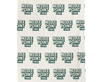 Needlepoint Time Velveteen Plush Blanket | Gift For Needlepointers