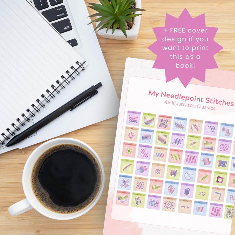 48 Needlepoint Stitch Guides | Printable Download | +BONUS 10 Tips for Starters & BONUS Cover Page!
