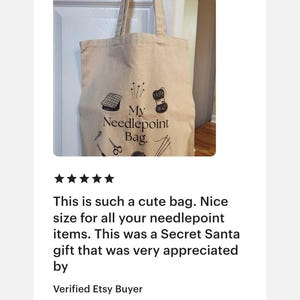 My Needlepoint Bag Tote Bag | Stitcher Gift With Needlepointer Tools image 3