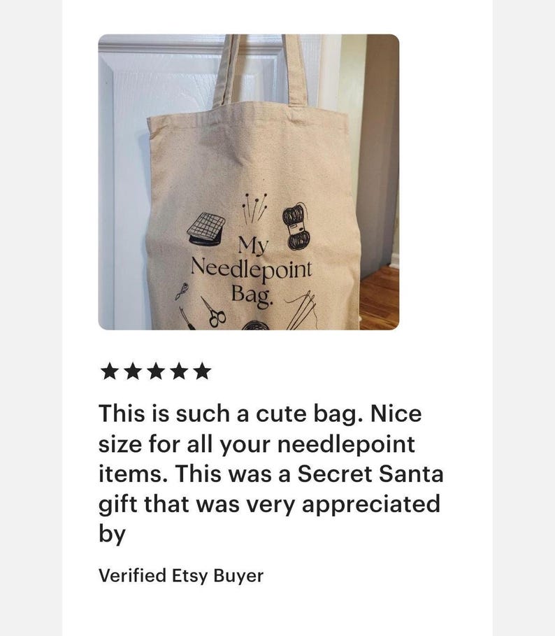 My Needlepoint Bag Tote Bag | Stitcher Gift With Needlepointer Tools image 3