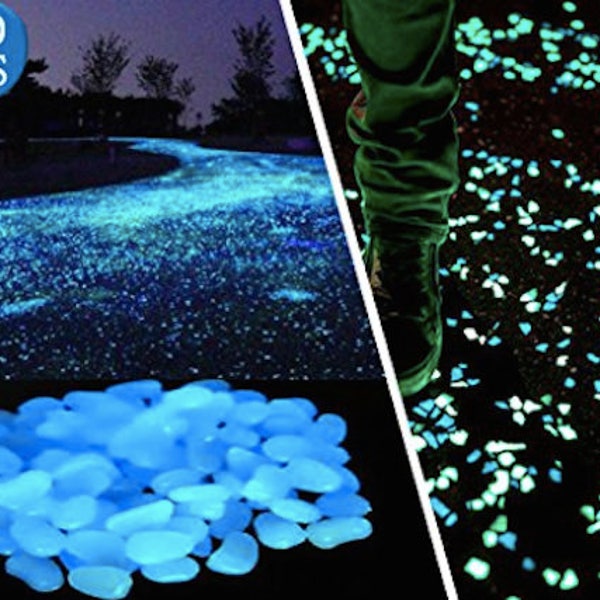 100 Glow in the Dark Pebbles Garden Pebbles Centerpieces Fillers Pebbles Walkways Deco Blue Patio Plants Dinner Party