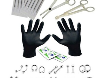Glove Piercing Kit Forcep Dangle Dermal Body Stainless 1PCs