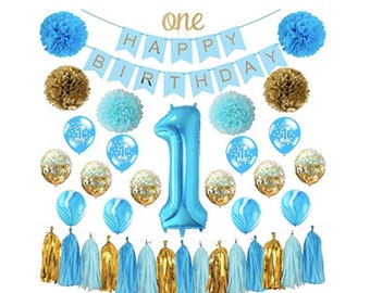 1st Birthday Decorations Boy Etsy