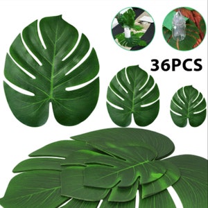 36 Tropical Leaves Table Decorations Jungle theme Party Decor Hawaiian Luau Beach Theme Table Decorations Summer Luau Party Flowers Wedding