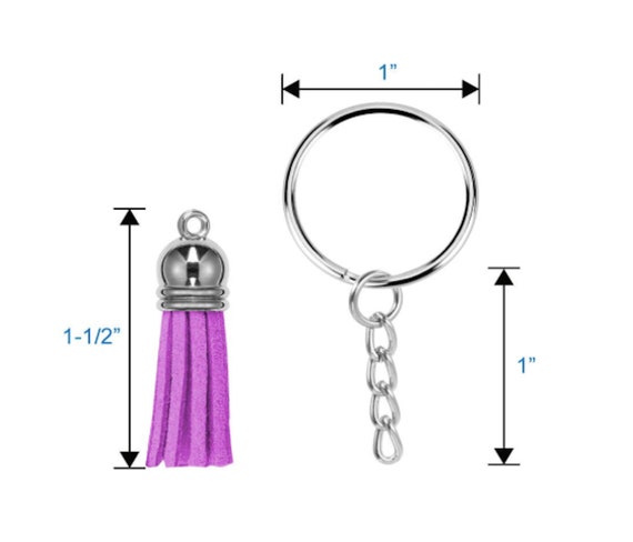 GreatFindsCrafts 100pcs Key Chain Rings Bulk Tassel Keychain Lobster Claw Clasp Hook Key Rings Keychain Make Your Own Key Ring Craft Supplies