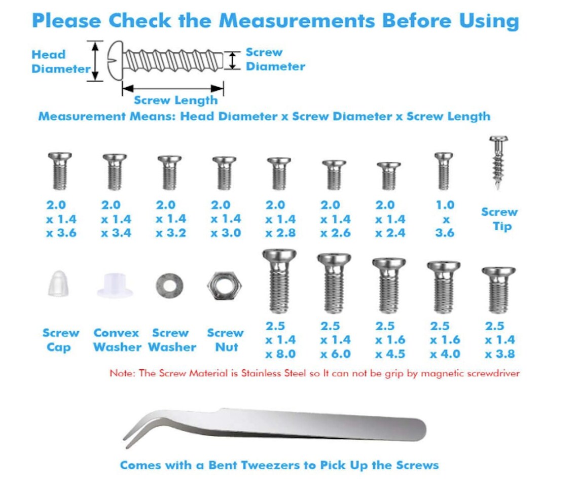 Eyeglass Repair Kit Eye Glasses Screw Kit Eyeglass Screwdriver Etsy