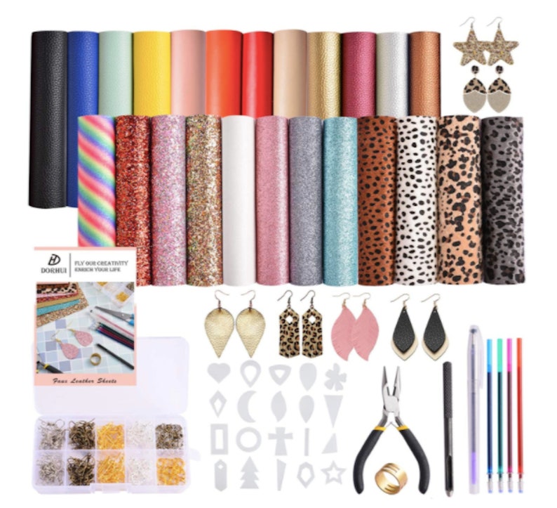 Earring Making Kit Earring Making Supplies Repair Kit Leather Earring Making Supplies Kit Earring Hooks Earring Jump Rings Earring Repair