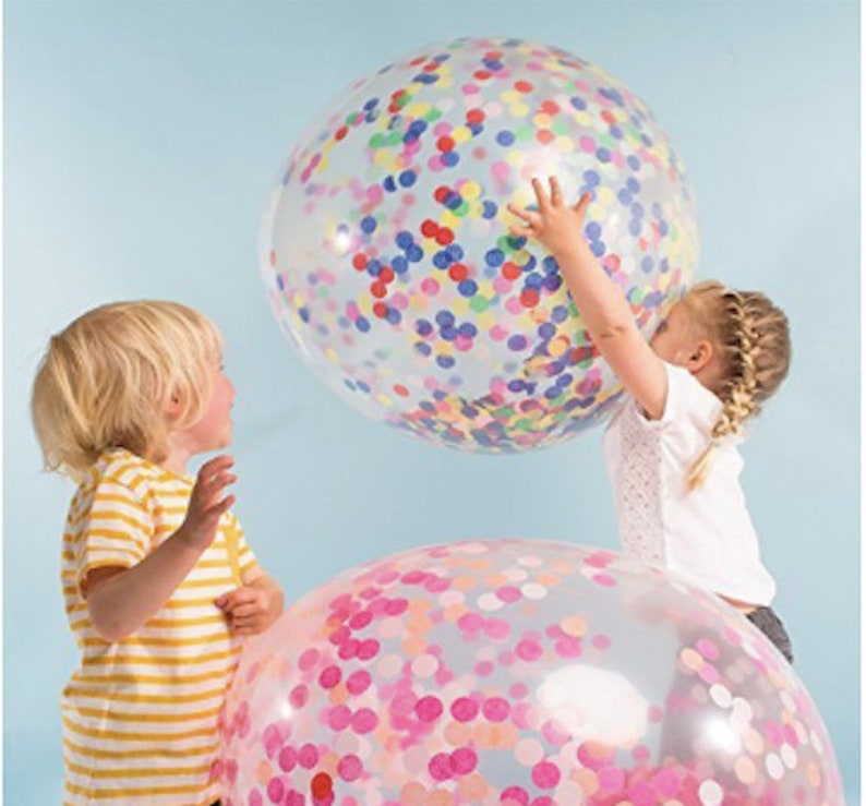 Confetti Balloons 36'' Birthday Party Balloons Rainbow Etsy