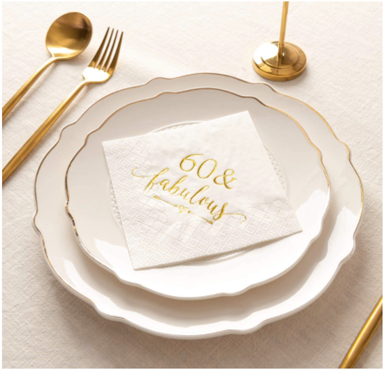 60 and Fabulous Cocktail Napkins Rose Gold 60th Party Supplies Etsy