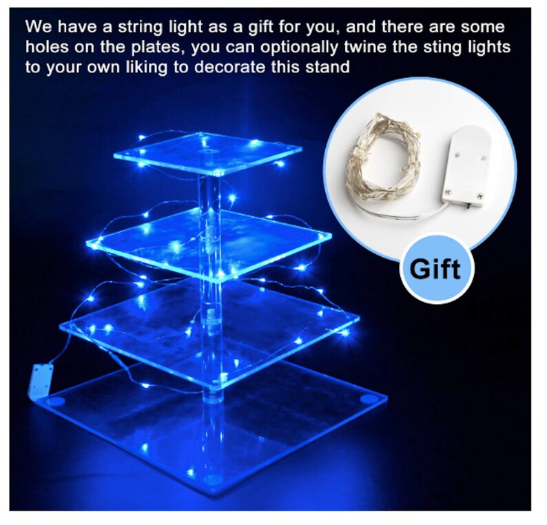 Lighted Cupcake Stand Birthday Cupcake Stand Wedding Dessert Etsy