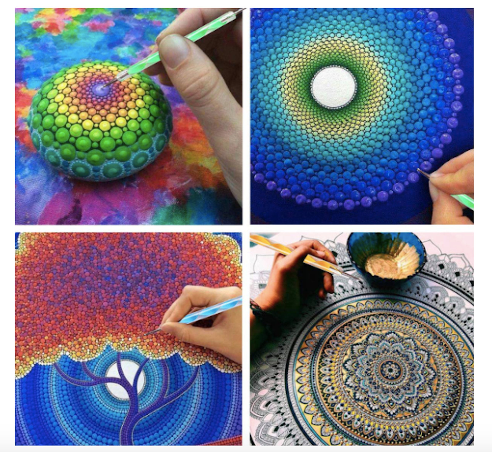 5 Pieces Mandala Dotting Tools for Rocks Different Size Painting