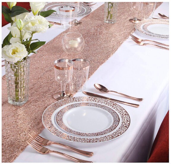 Rose Gold Party Plates Rose Gold Birthday Plates Baby Shower Etsy