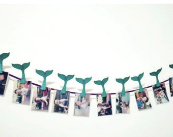 Mermaid Photo Banner Mermaid 1st birthday decorations Mermaid Banner Garland First Birthday Photo Banner Just born To 12 Months Photo Banner