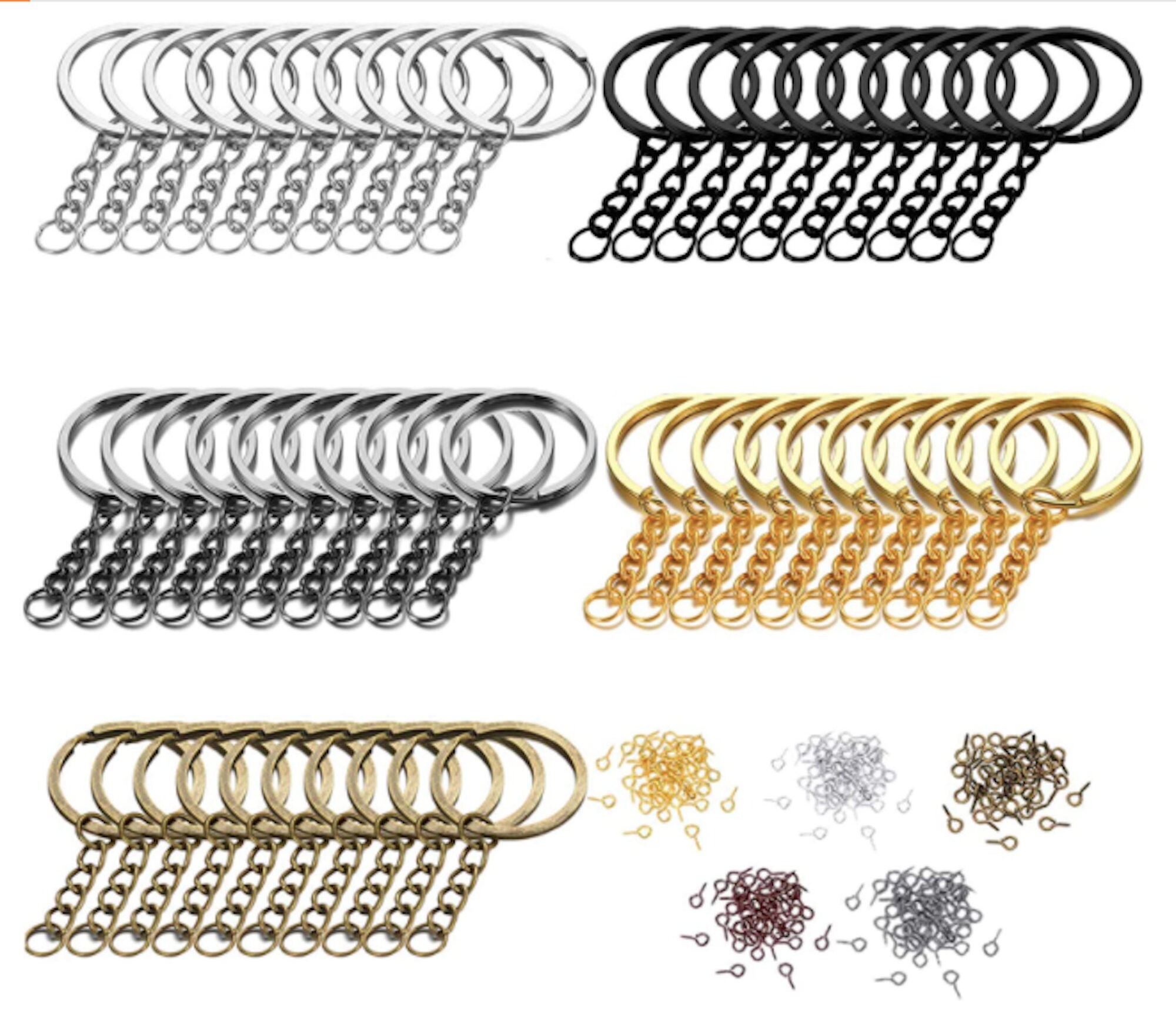 Silver Key Chain Rings Kit Keychain Rings Chain Gold Keychain Etsy