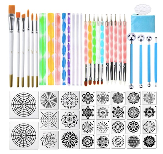 Mandala Dotting Tools Kit Painting Rock Painting Tools Dotting Stencil Dot  Nail Art Drawing Drafting Fondant Clay Tools Embossing 