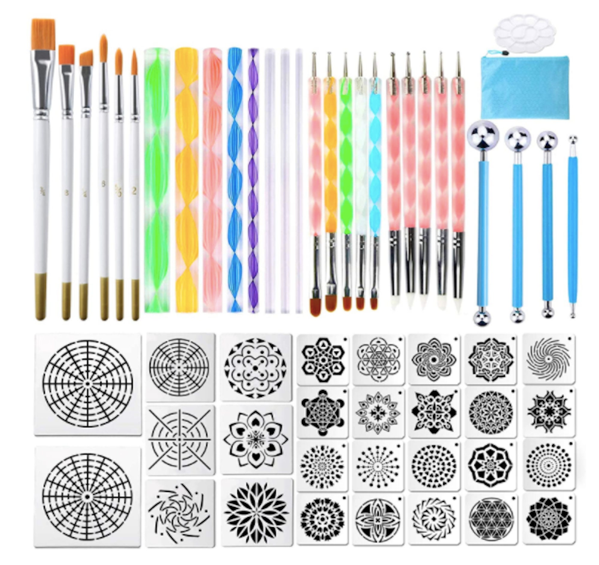  GLOGLOW Mandala Dotting Tool, 8pcs Acrylic Mandala Dotting Tools  DIY Rock Stippling Stick for Rocks Painting Nail Dotting Art Supplies(#1  Pattern Dotting Tool) : Beauty & Personal Care