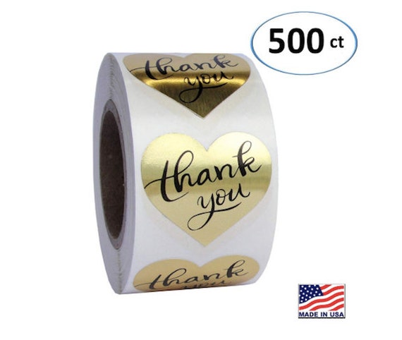 Thank You Stickers Kraft Round Foil Easy-Pull Adhesive Foil Labels 1500