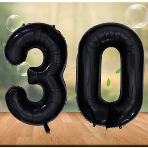 Black 30th Balloons 30th Birthday Party Balloons 30 Black Balloons Dirty Thirty 30th Birthday 30 Birthday Man Birthday Number 30 Decoration