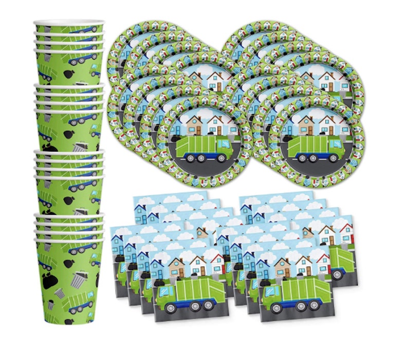 Garbage Trash Truck Party Supplies Trash Truck Party Plates Etsy
