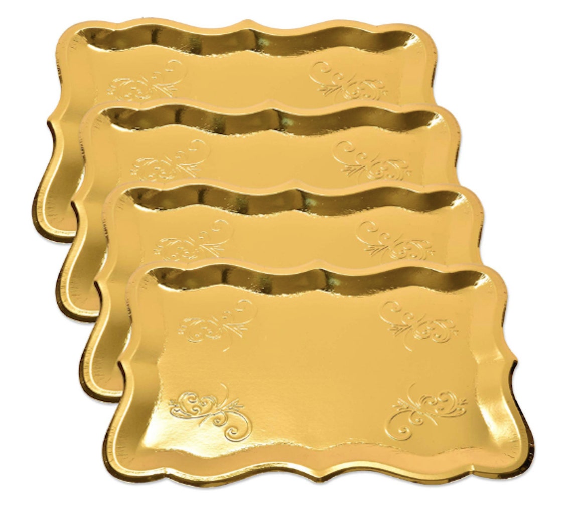 10 Gold Dessert Trays party tray Rectangle Trays Brunch Etsy