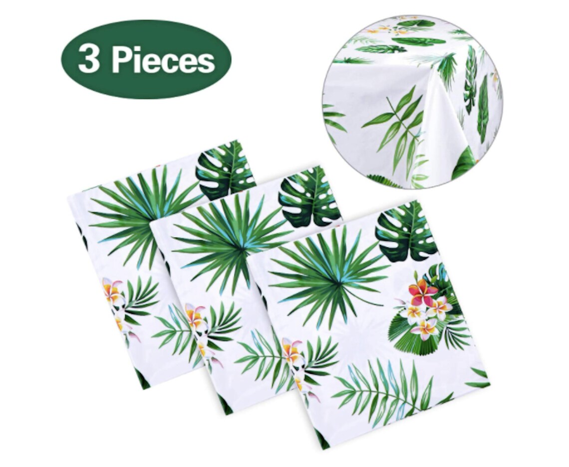 3 Hawaiian Luau Tablecloths Party Decoration Hawaii Disposable Etsy