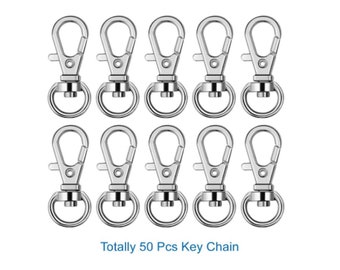 GreatFindsCrafts 100pcs Key Chain Rings Bulk Tassel Keychain Lobster Claw Clasp Hook Key Rings Keychain Make Your Own Key Ring Craft Supplies