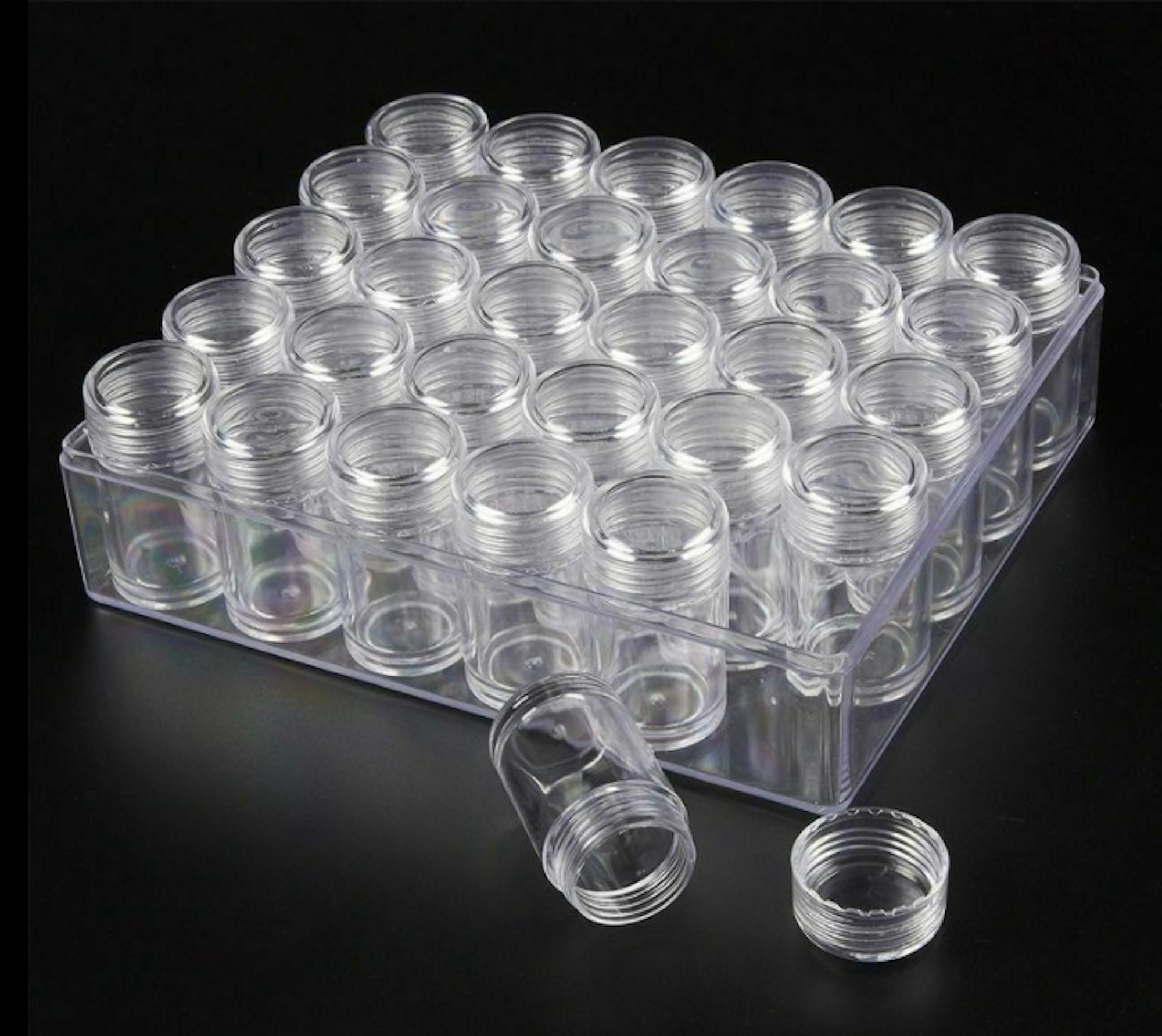 Clear Bead Organizer Storage Case, Plastic Bead Containers, Seed Beads  Containers with 30 Tiny Containers, Rectangle, 16x13.5x3.5cm
