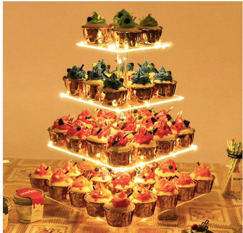 Lighted Cupcake Stand Birthday Cupcake Stand Wedding Dessert Etsy