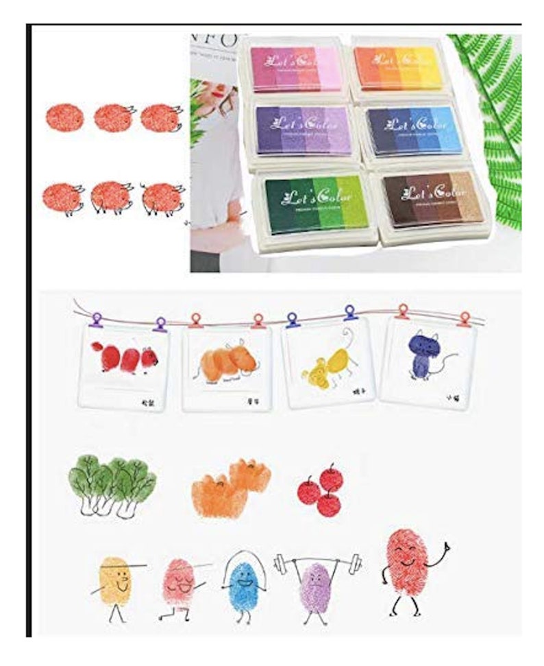 6 Craft Ink Pad Stamps Rainbow Ink Pads Craft Ink Pads DIY Multicolor Craft Stamp Pad image 5