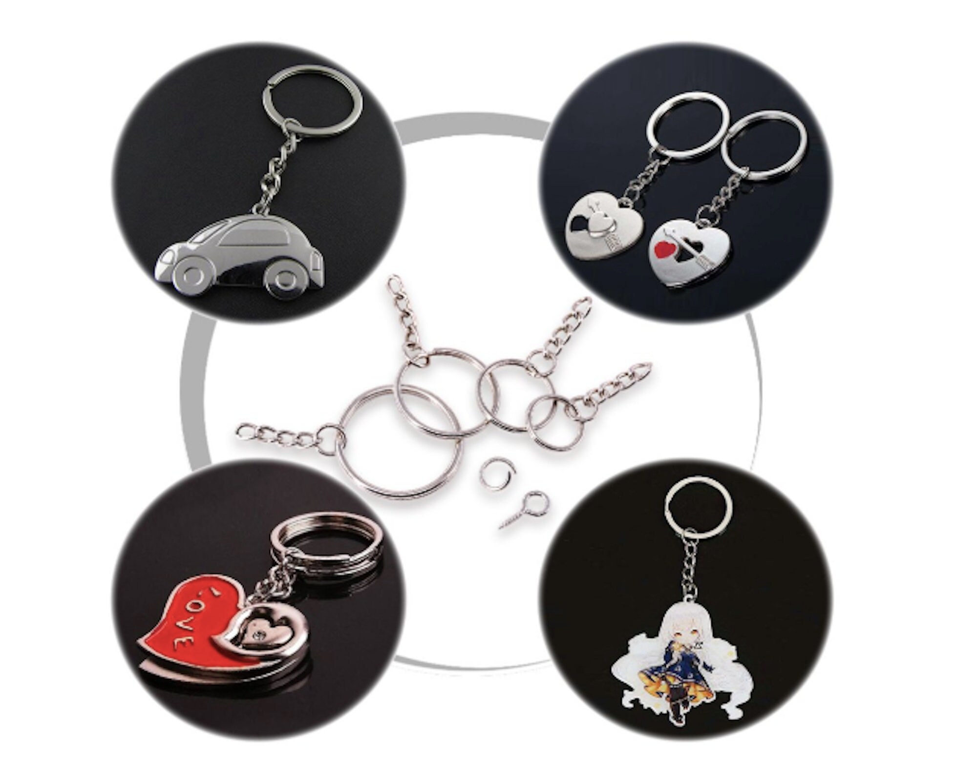 300 Silver Key Chain Rings Kit Keychain Rings Chain 100 Jump Etsy