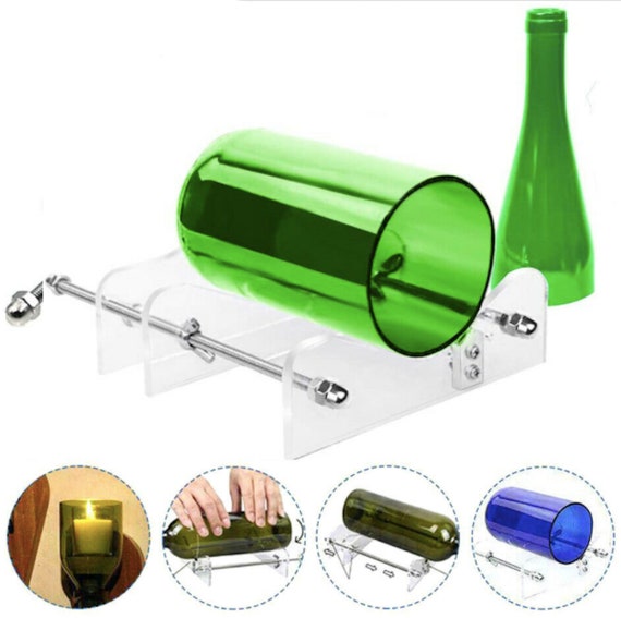 Glass Cutting Tools DIY Glass Bottle Cutter Kit, Glass Bottle Cutter  Improved Bottle Cutting Machine Home Craft DIY Glass Cutter Bundle Tools 