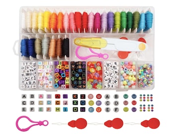 Friendship Bracelet Making Kit Jewelry Making Kit Alphabet Beads Girls Gift Beads Kit Letter Beads Embroidery Floss Kids Beads Bracelets