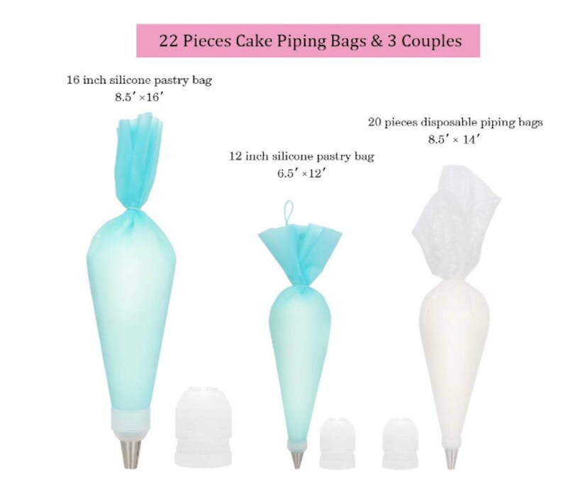 Cake Decorating Supplies Cake SuppliesCupcake Decorating Kit Cake Making Supplies Icing Cookie Decorating Frosting tips Coupler Pastry Bags image 3