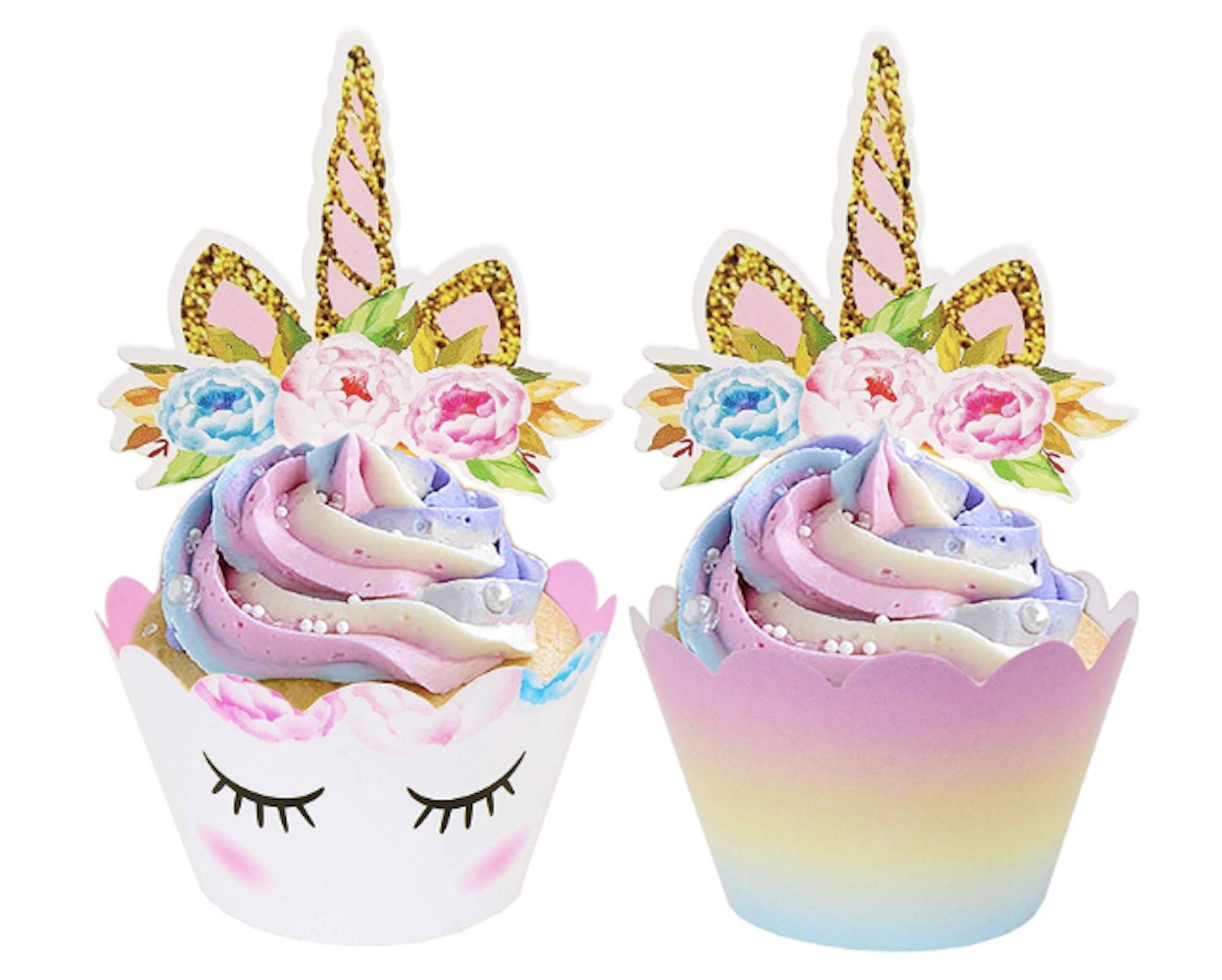 Unicorn Cupcake Toppers Unicorn Cupcake Wrappers Unicorn Etsy