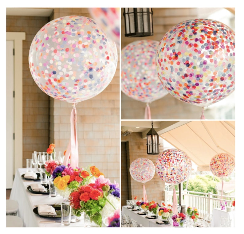 Confetti Balloons 36'' Birthday Party Balloons Rainbow image 0