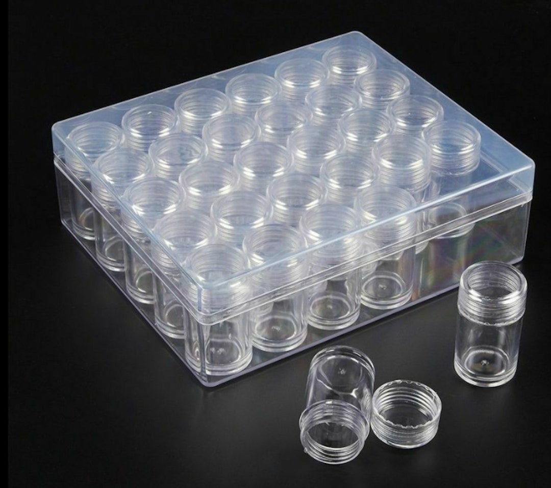 30 Clear Bead Storage Containers Box Plastic Pot Jars for Craft Supplies  Clear Jewelry Box Bead Storage Container Earrings Organizer Jars 