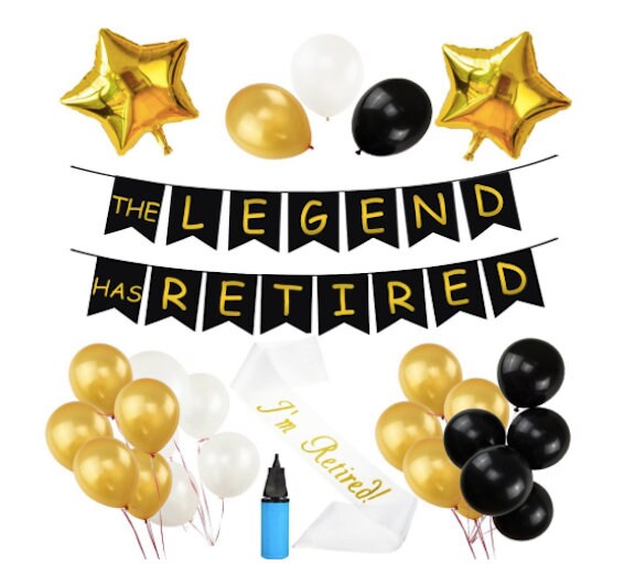 Gold Retirement Party Decorations Black and Gold the Legend Etsy