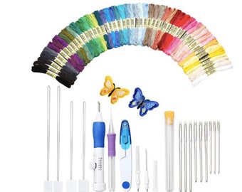 Embroidery Pen Punch Needles Embroidery Threaders Embroidery Pen Set Craft Tool Knitting Sewing Tool embroidery needle stitching magic pen
