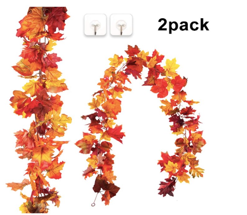 Autumn Garland Fall Garland Maple Leaf Garlands 5 9 Ft Autumn Etsy