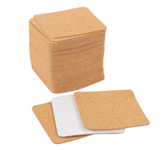 50 Cork Squares Cork Tiles Self Making Coasters Adhesive Cork