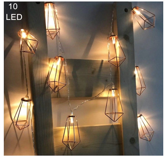 rose gold geometric fairy lights