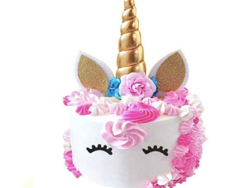 Unicorn Cake Topper Unicorn Cake Birthday Cake Unicorn Party Birthday Party Unicorn Topper Unicorn Girl Birthday Unicorn Ears baby shower