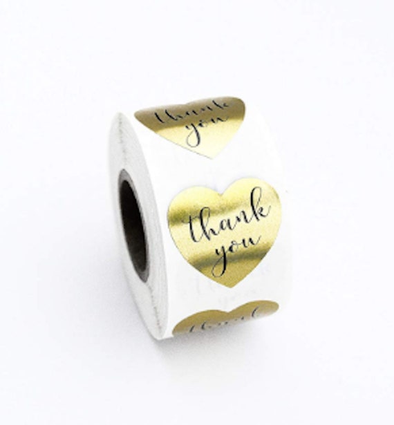 Thank You Stickers Kraft Round Foil Easy-Pull Adhesive Foil Labels 1500